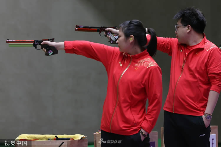 奥运会-10米气手枪混合团体 姜冉馨/庞伟夺中国第7金